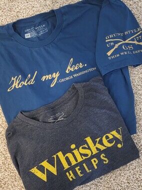 Grunt Style 🍻 Graphic Tee - "Hold My Beer" & "Whiskey Helps" Y2K RETRO Retro